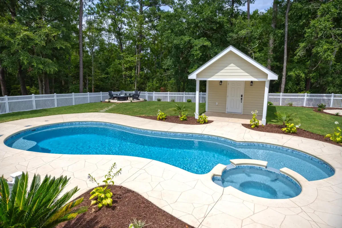 Completed pool installation project