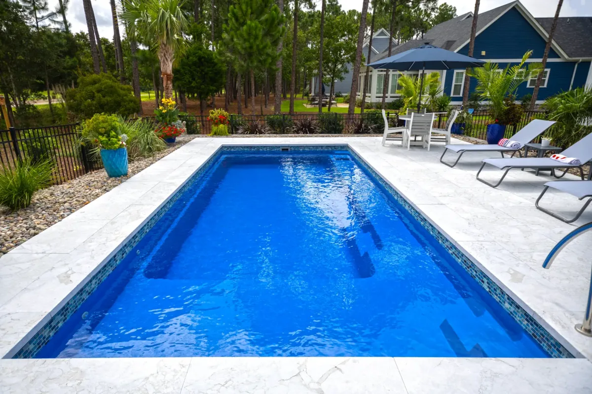 Completed pool installation project